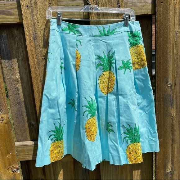 Talbots Pineapple Print Pleated Full Skirt 6P - Picture 9 of 9